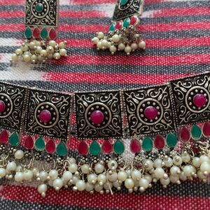 Banjara Jwellery choker with pearls on the bottom